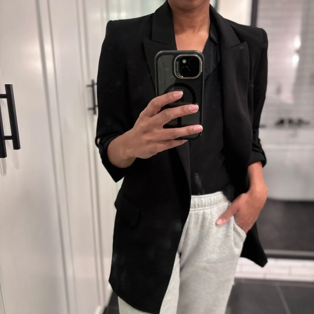 Zara Women's Long 3/4 Slv Black Blazer - Sz Small - Picture 7 of 7